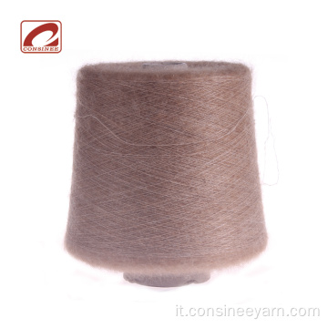 Coni di filato misto lana mohair merino spazzolato